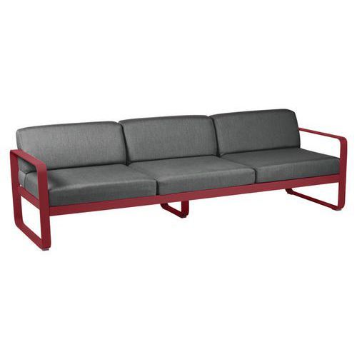 CANAPÉ 3 PLACES BELLEVIE PIMENT COUSSINS GRIS GRAPHITE - FERMOB