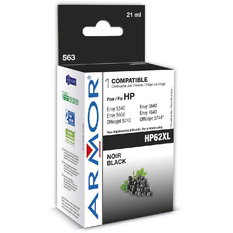 CARTOUCHE JET D'ENCRE ARMOR COMPATIBLE HP 62XL - NOIR