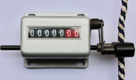 Compteur métreur mécanique au cm CMB-C - 7 chiffres - Roue fer moletée et caoutchouc sur ressort_0