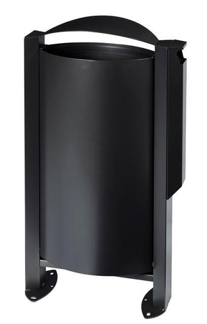 Corbeille sur pied Arkéa 60 L avec ou sans cendrier 3L - acier traité anticorrosion - ouverture aisée par basculement_0