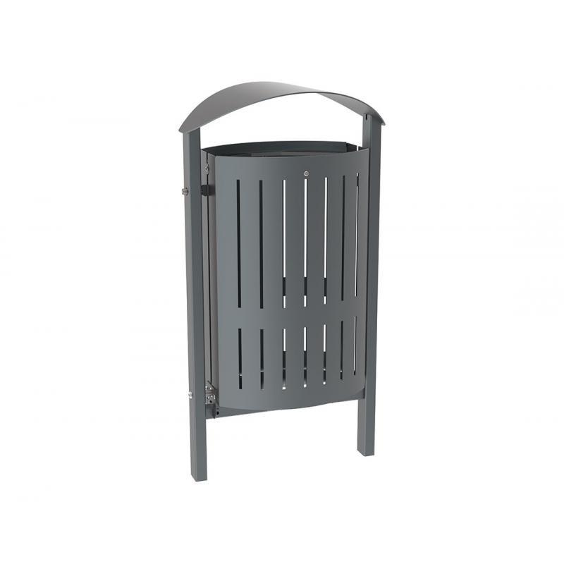 Corbeille publique tout en acier Silaos® - 50 litres - fixation et coloris disponibles_0