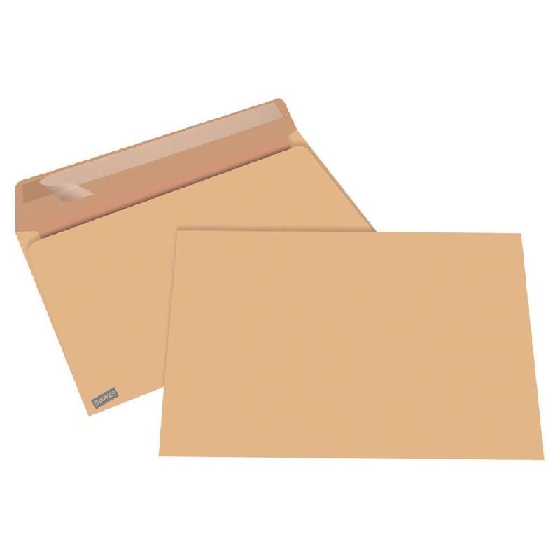 COURONNE BOÎTE DE 250 POCHETTES SANS FENÊTRE - AUTO-ADHÉSIVES - EN KRAFT BLOND ARMÉ - 229 X 324 MM (130 G/M²) - COULEUR KRAFT BLOND