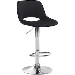 Décoshop26 - Tabouret de bar chaise haute x1 avec repose-pieds en velours noir piètement métallique chromé 10_0004596 - noir 3000252191683_0