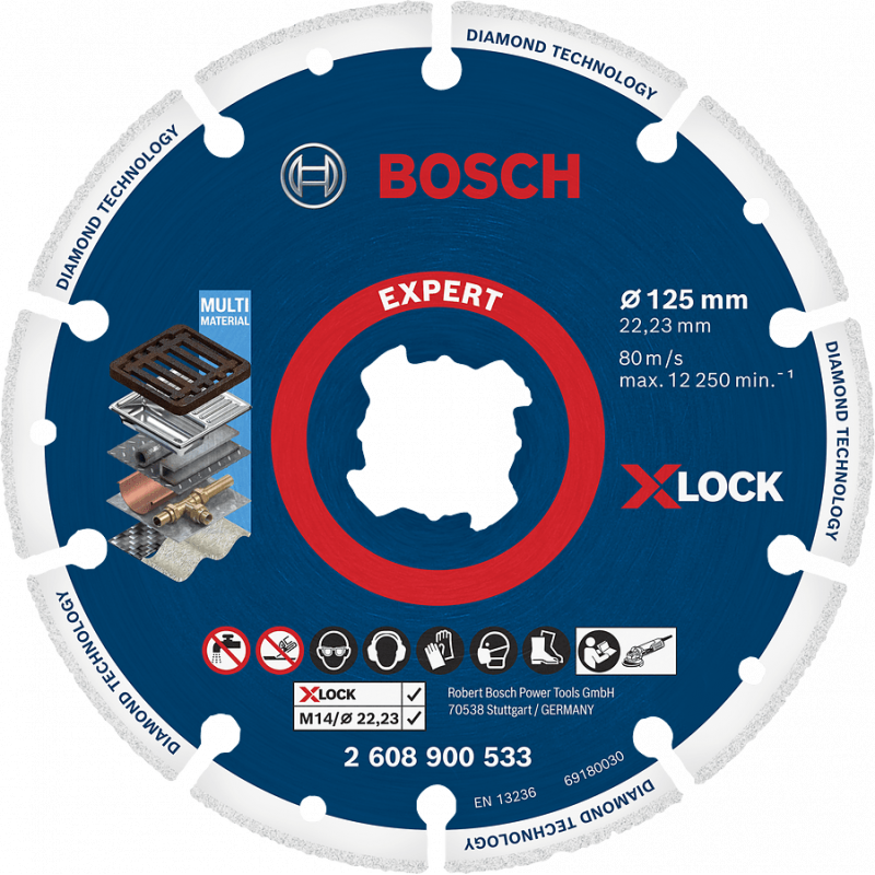 DISQUE À TRONÇONNER DIAMOND METAL WHEEL X-LOCK 125MM - BOSCH EXPERT - 2608900533