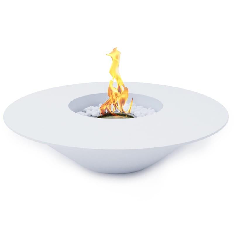 Divina Fire Cheminée au bioéthanol brasero de jardin rond pour extérieur SANTORINI Blanc d.60 - blanc 8056157805106_0