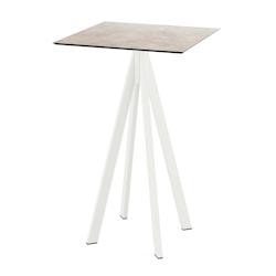 Essentials Mange-debout Infinity avec piètement blanc + plateau HPL 70x70 cm - Veba - Gris pierre - l0- L- P- h - gris 120051377_0