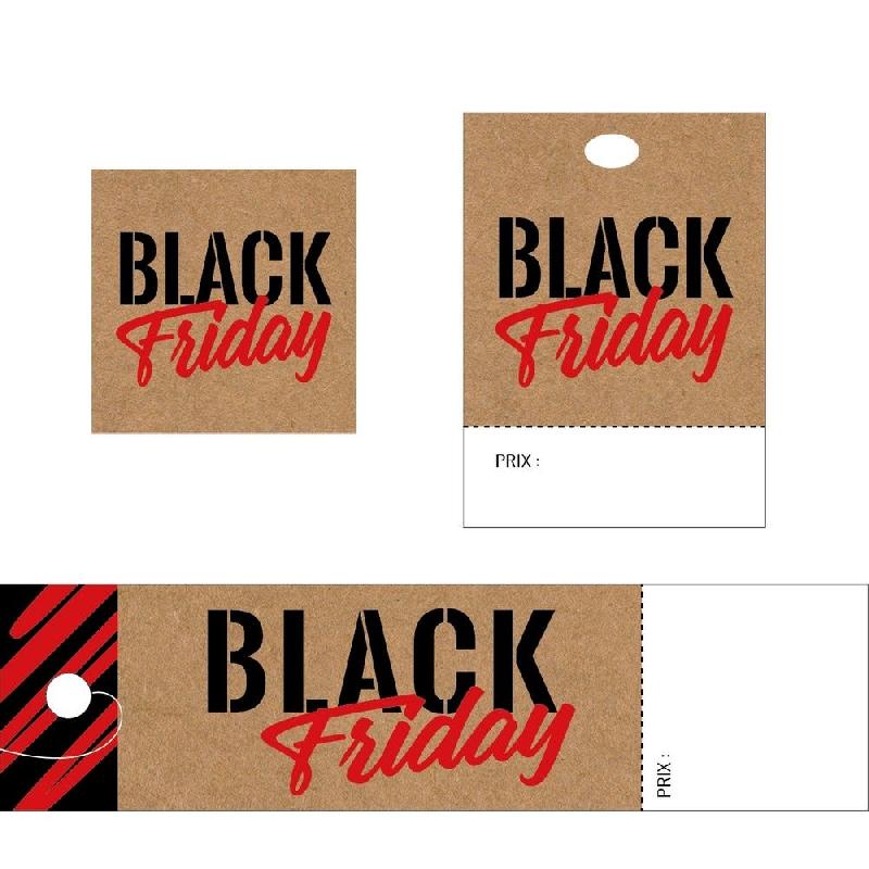 Etiquettes Black Friday - kit 500 adhésives + 50 à trou + 50 longues à trou_0