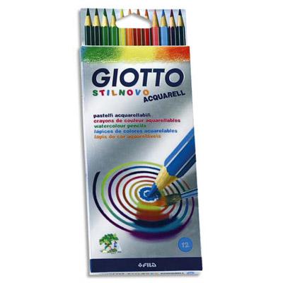 ETUI DE 12 CRAYONS DE COULEURS STILNOVO AQUARELLE GIOTTO - COLORIS ASSORTIS