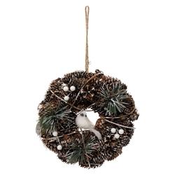 Feeric Christmas Couronne de Noël en Bois décoré avec animal D 18 cm - marron 3560238444306_0