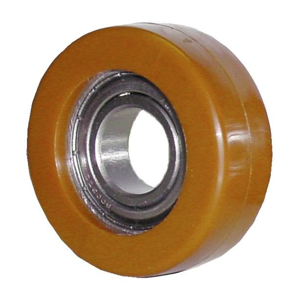 Galet polyuréthane - diamètre 32 x 16 mm - charge 44 kg - roulement à billes 8 mm_0