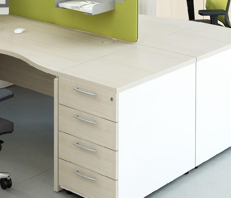 Grand caisson 4 tiroirs - MDD - Gris anthracite, Gris aluminium_0