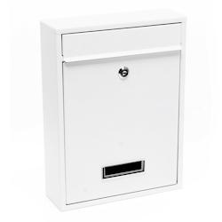 HELLOSHOP26 - Boite aux lettres design murale courrier acier galvanisé 26 x 8,5 x 35 cm blanc 16_0000073 - blanc 3000968299789_0