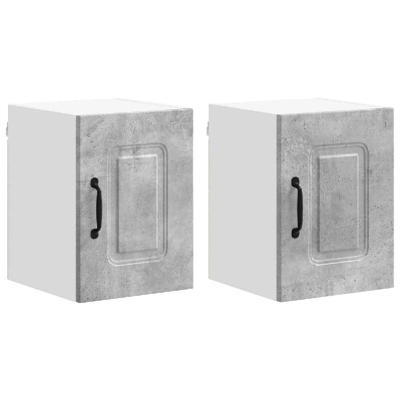 Helloshop26 - Lot de 2 armoires murales de cuisine design moderne espace de rangement 30 x 31 x 40 cm en bois d'ingénierie gris 02_0053540 - gris Boi_0