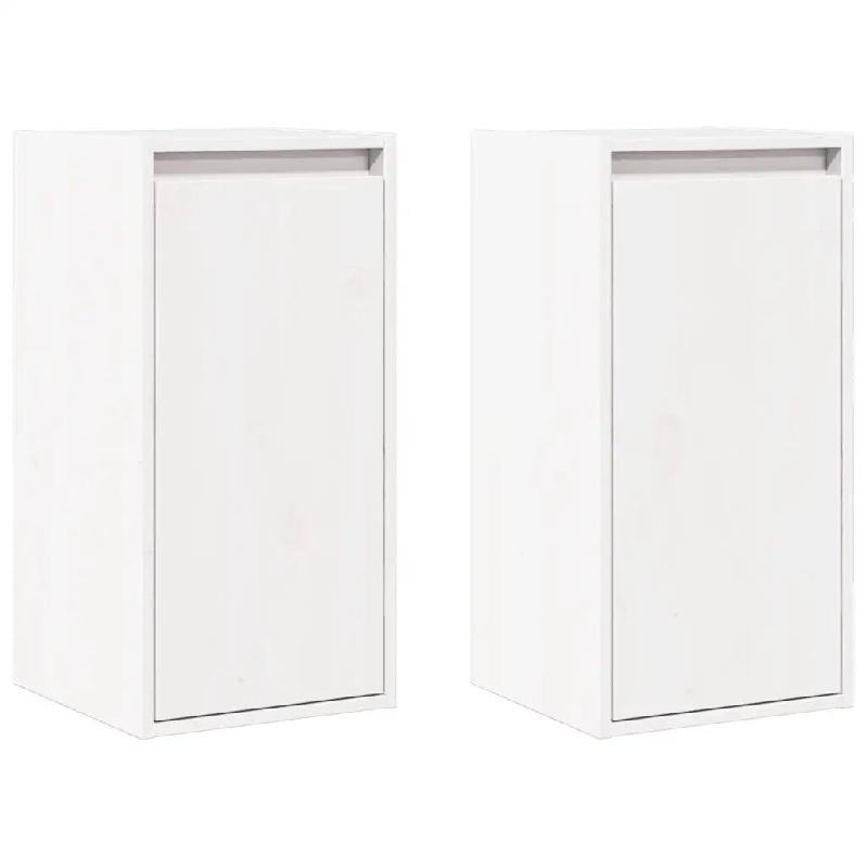 Helloshop26 - Lot de 2 armoires murales suspendues 30 x 30 x 60 cm rangements décoratifs style moderne en bois de pin blanc 02_0048090 - blanc Bois m_0