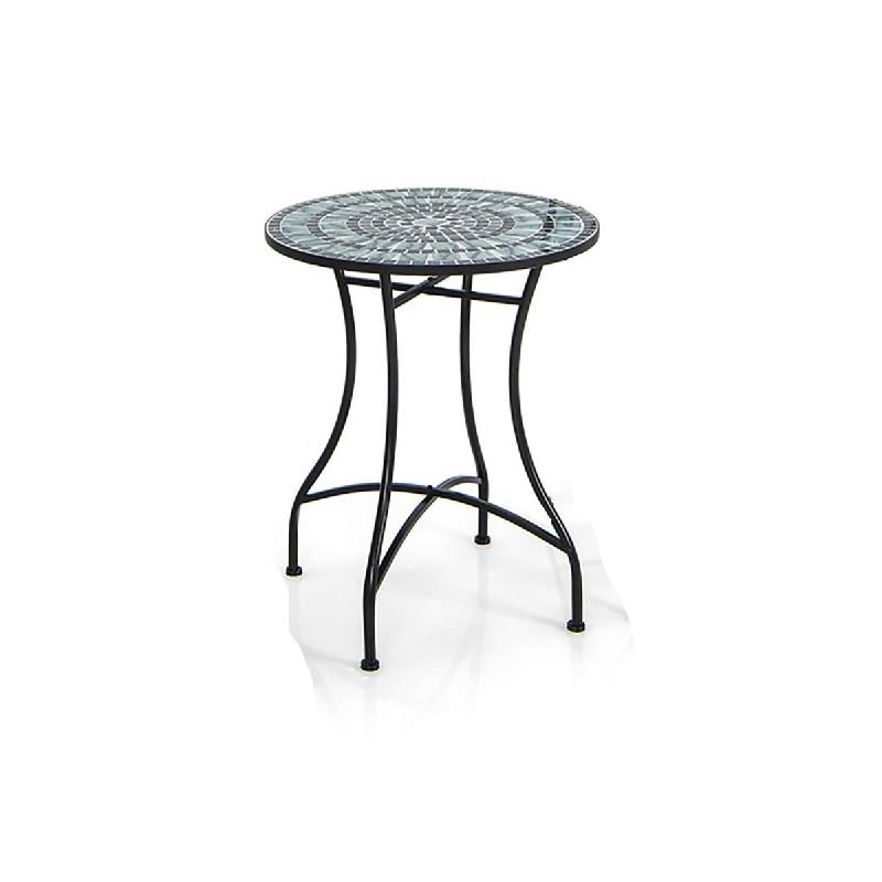 Helloshop26 - Table de bistrot ronde 60 x 72 cm avec motifs de mosaïque pour balcon jardin en métal multicolore 20_0014268 - métal 3000228174856_0