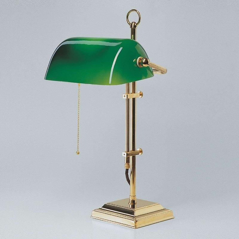 BERLINER MESSINGLAMPEN LAMPE DE BANQUIER GITA EN LAITON POLI