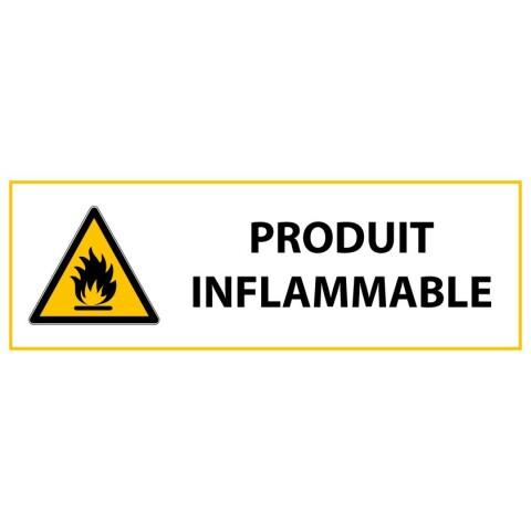 LOT DE 2 - PANNEAU DANGER - MATIÈRES INFLAMMABLES - W021 - ISO 7010 297 X 105 MM PVC 2 MM