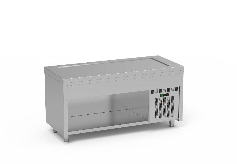Meuble plaque froide 2000x700x850 avec réserve 5GN1/1 - SPFR-200 - Gaz R290_0