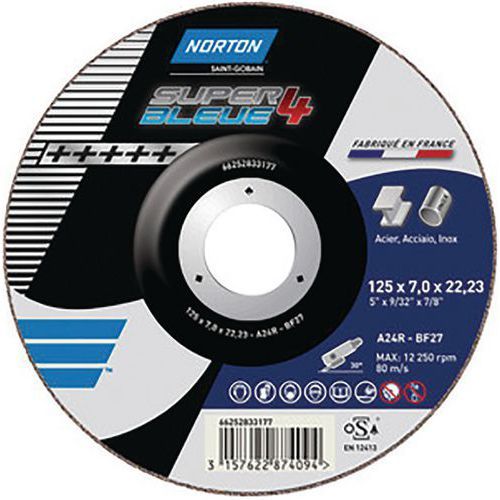 DISQUE À ÉBARBER QUANTUM 3 METAL - NORTON 125X7X22.23