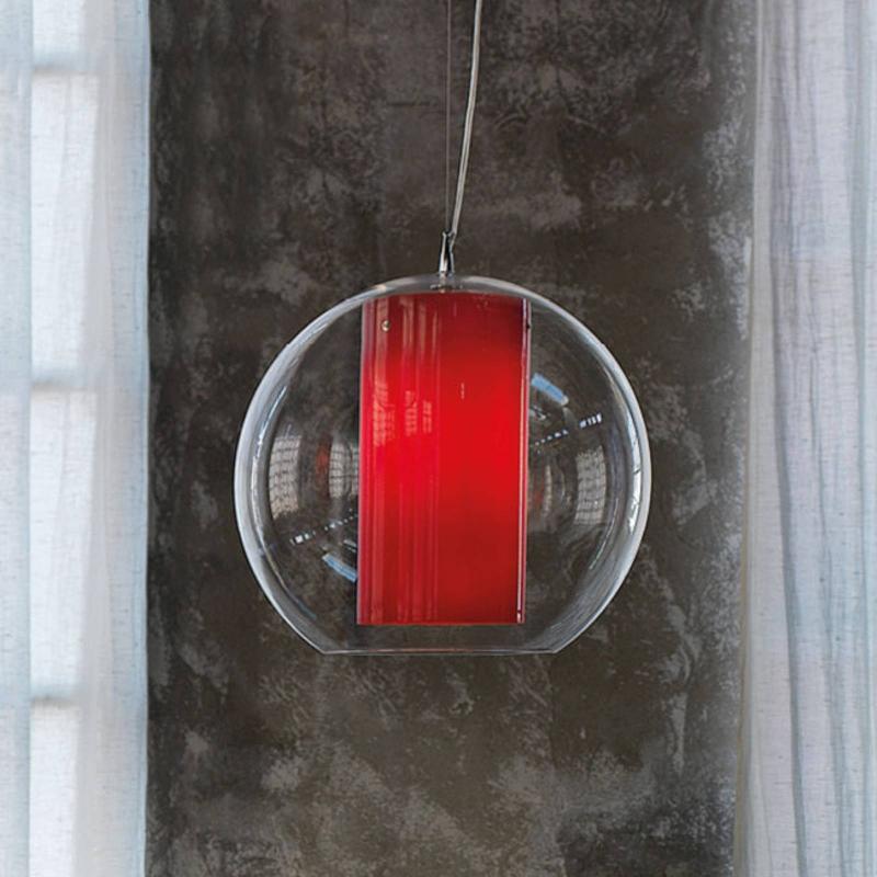 MODO LUCE BOLLA SUSPENSION PLASTIQUE ROUGE Ø 40 CM