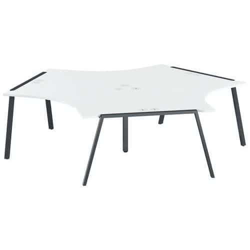 PACK 3 POSTES SYMÉTRIQUES 120 GARY PIED ANTHRACITE PLATEAU BLANC - MBA