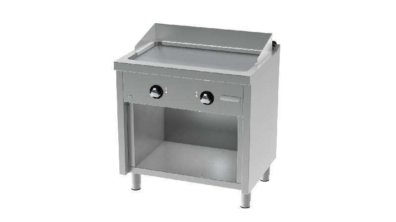 Plancha Fry-top professionnelle électrique - plaque acier rectifié - sur placard ouvert 800x600x945 - FTE6008E_0