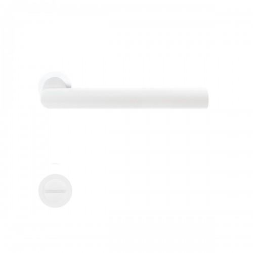 POIGNÉES DE PORTE SUR MINI-ROSACE RONDE SÉRIE ER 28M RHODOS - BLANC - À CONDAMNATION KARCHER DESIGN