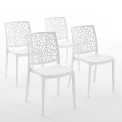RATTATAN Set 4 Chaises en polypropylène avec fibre de verre empilables pour extérieur et jardin, bar et restaurant, cuisine design moderne - ANNA -_0