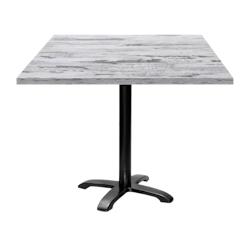 Restootab - Table 90x90cm - modèle Bazila chêne islande - blanc fonte 3760371512034_0
