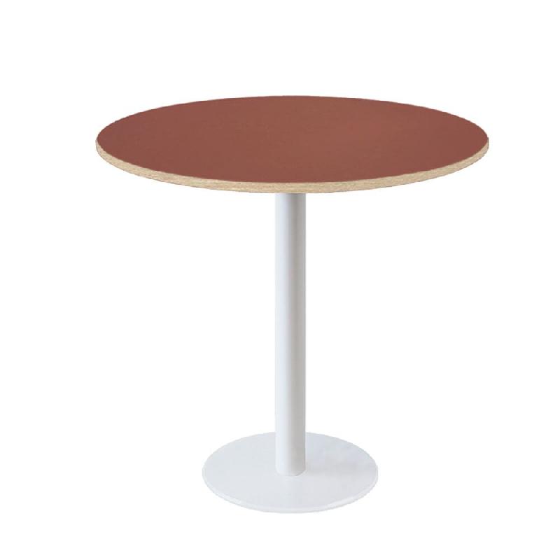 RestooTab - Table Rome blanc Ø80cm rosso jaipur fenix chants couleur bois - rouge Bois manufacturé TB-ROM1-R80M-ROSS.J-BOI_0