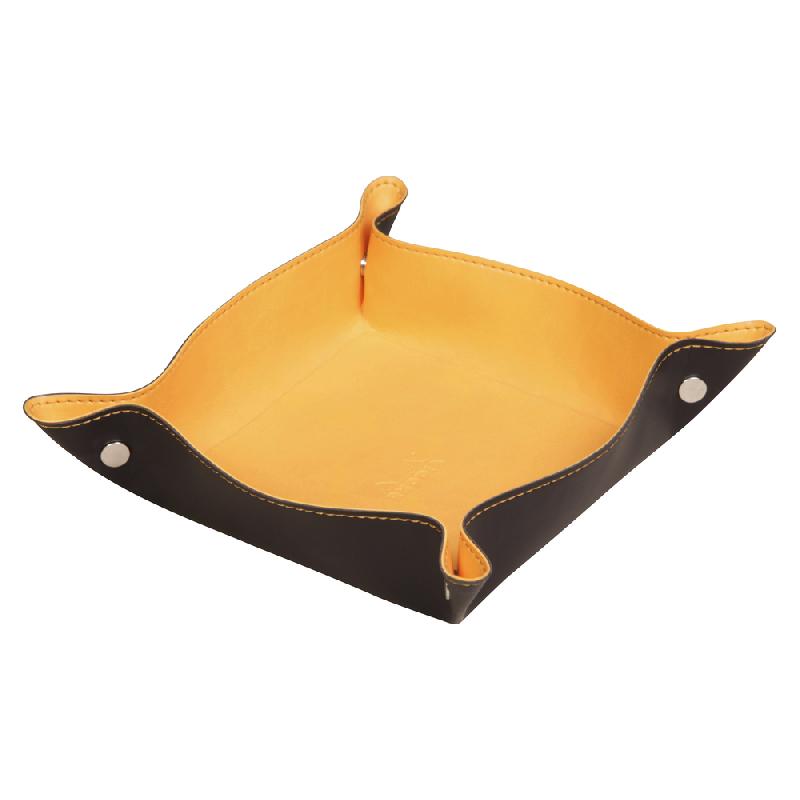 RHODIARAMA VIDE-POCHE RÉVERSIBLE SIMILI CUIR ITALIEN O&B RÉVERSIBLE 12X12X4,5 CM - ORANGE - LOT DE 3