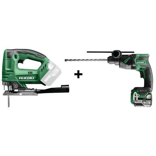 SCIE SAUTEUSE 18V + PERCEUSE À PERCUSSION COMPACT 18V 5AH