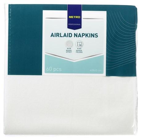 SERVIETTE JETABLE AIRLAID BLANC H-LINE 40 X 40 CM (VENDU PAR 60)