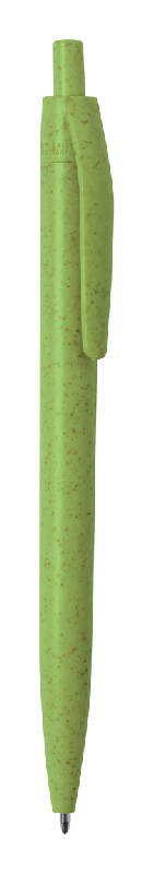 Stylo à bille en paille de blé - encre bleue - couleur verte - poids 6g_0