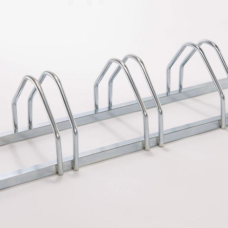 Support 5 vélos - râtelier en acier galvanisé à fixer au sol, pour pneus de 35 à 55 cm_0