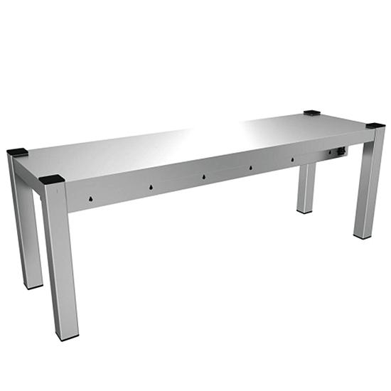 Tablette de service en inox avec tablette 1 niveau et côtes ouverts - 1000x300x350 mm - HCB0050_0