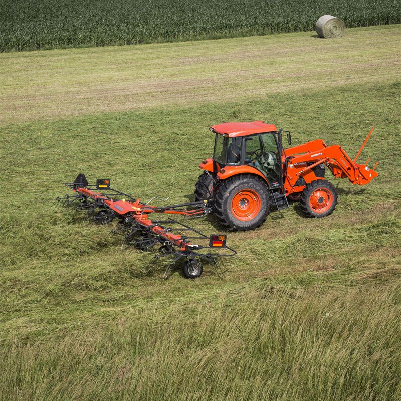 Faneuses traînées TE6583T-TE8511T Kubota Europe - largeur de travail 8,30m à 11,00m - boîtiers à bain d'huile sans entretien_0