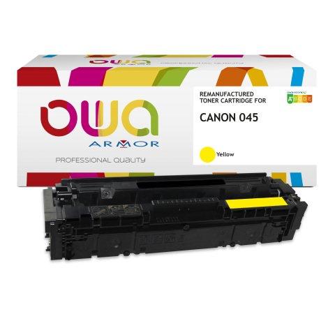 TONER REMANUFACTURÉ OWA - STANDARD - JAUNE - POUR CANON 045Y