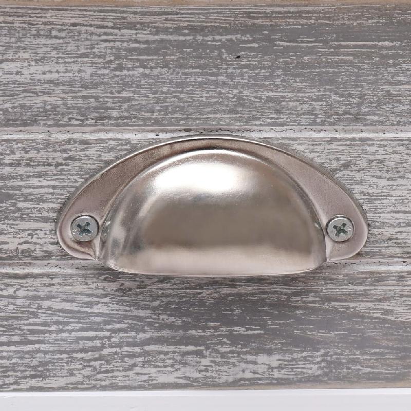 VidaXL Table d'appoint Gris 40x40x40 cm Bois de Paulownia Modèle Luna Ronde - 284066XL_0