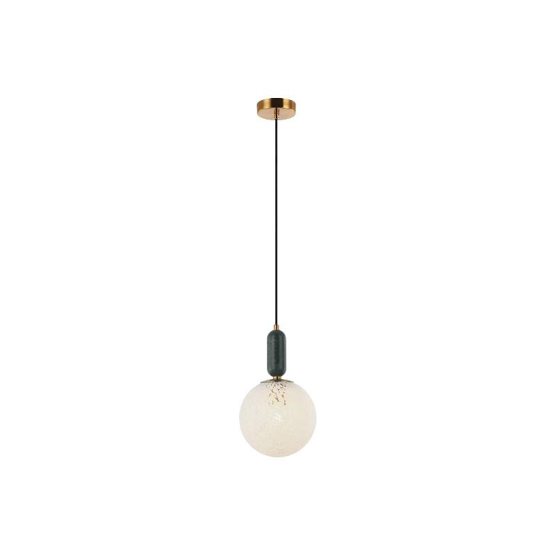 VIOKEF SUSPENSION POLLY AVEC ABAT-JOUR EN VERRE ET MARBRE Ø20CM