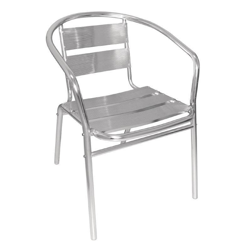 CHAISES DE BISTROT BOLERO EN ALUMINIUM AVEC ACCOUDOIR ARRONDI