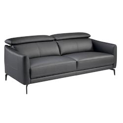 AC ANGEL CERDA Angel Cerdá Canapé 3 places en cuir noir 6059C 197 x 100 x 94 - noir fourrure 8435631002925_0