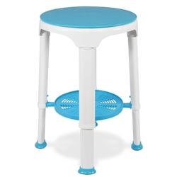 Aidapt VB511RT - Tabouret de Douche Rond avec siège Rotatif et étagère de Rangement. Pieds antidérapants, Plastique léger - 5021196865414_0