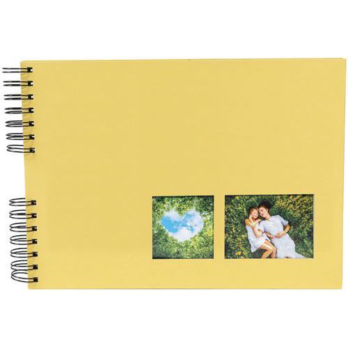 ALBUM PHOTO SPIRALÉ 50 PAGES NOIR DE 32X22CM MILANO JAUNE - EXACOMPTA