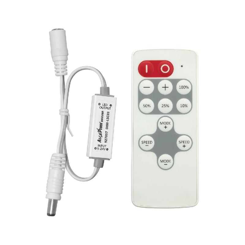 Alcapower Variateur Ruban Led Télécommande Rf 433,92Mhz 5-24V 5A 120W Max 8 Effets Lumineux Ip20 Ultra-Compact Contrôleur Gradateur Bande Lumineuse_0