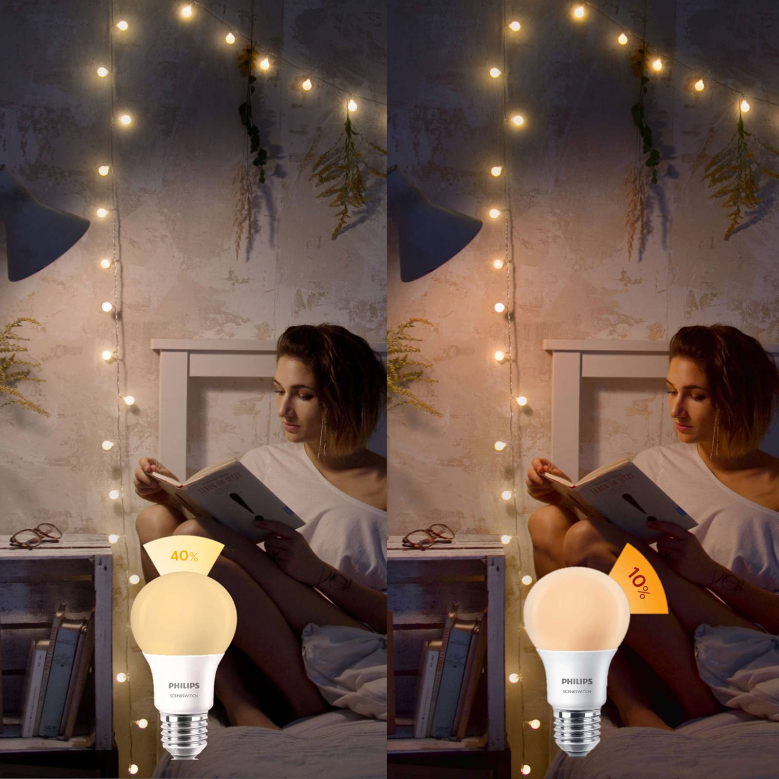 PHILIPS SCENESWITCH E27 AMPOULE LED 8W 2.700K MATE
