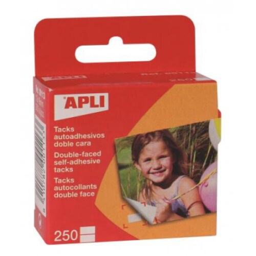 Apli Lot de 20 250 pastilles adhésives double face, 12 x 16 mm - 8410782001133_0