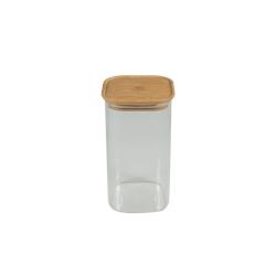 BERARD France Pot Verre Carré PM Couvercle Bambou 1300ml - transparent multi-matériau 97302_0
