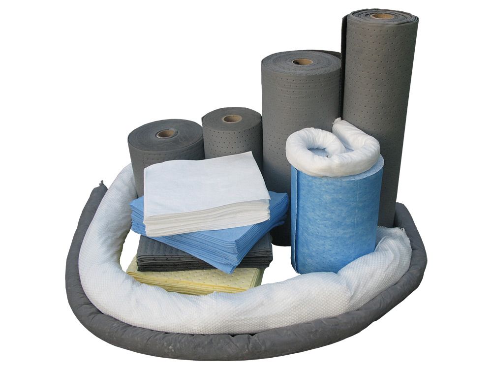 Boudin absorbant antipollution - diamètre 20 cm x 3 m - en fibres de polypropylène avec mousquetons métalliques_0