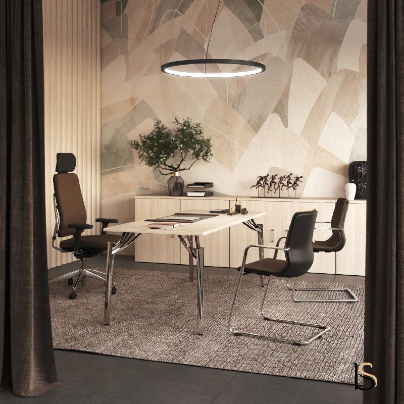 Bureau pour manager Rock 3 - Mobel Linea - 160, Chromé, Wenge_0